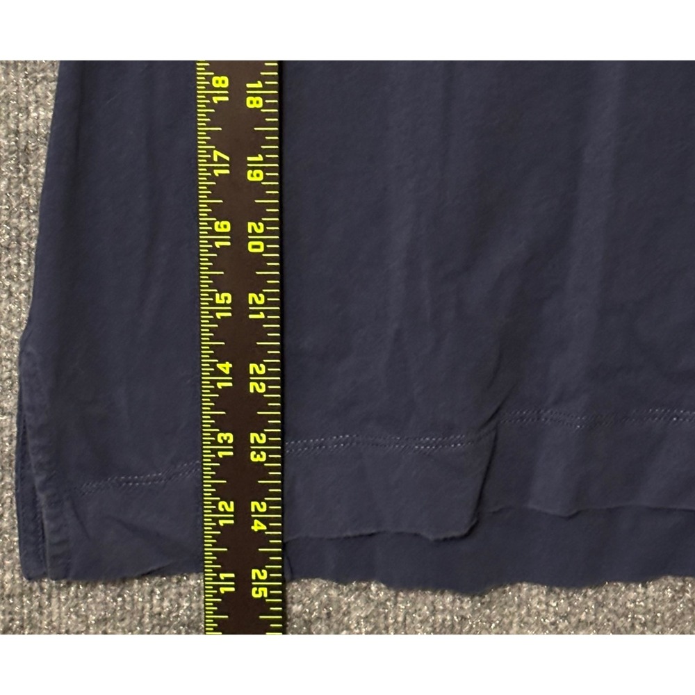 Lauren Ralph Lauren Womens Large Shirt Navy Blue Split Neck 3/4 Sleeve Cotton - Picture 4 of 5